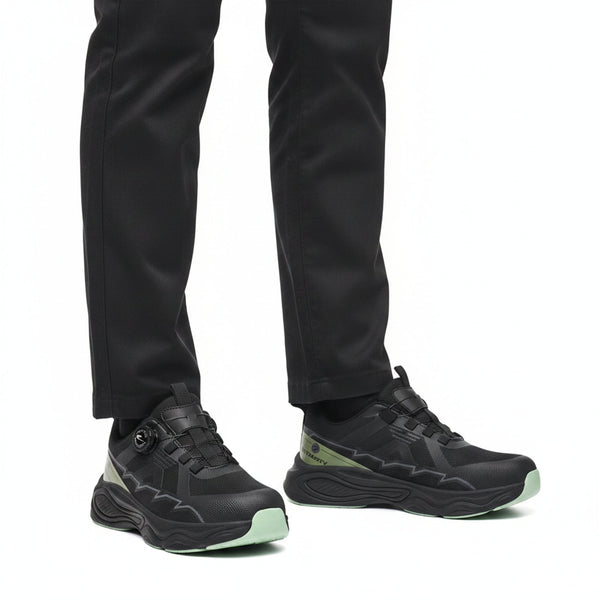 RewanPro ForcePro – buty robocze S3, czarno-zielone, widok z przodu w studiu