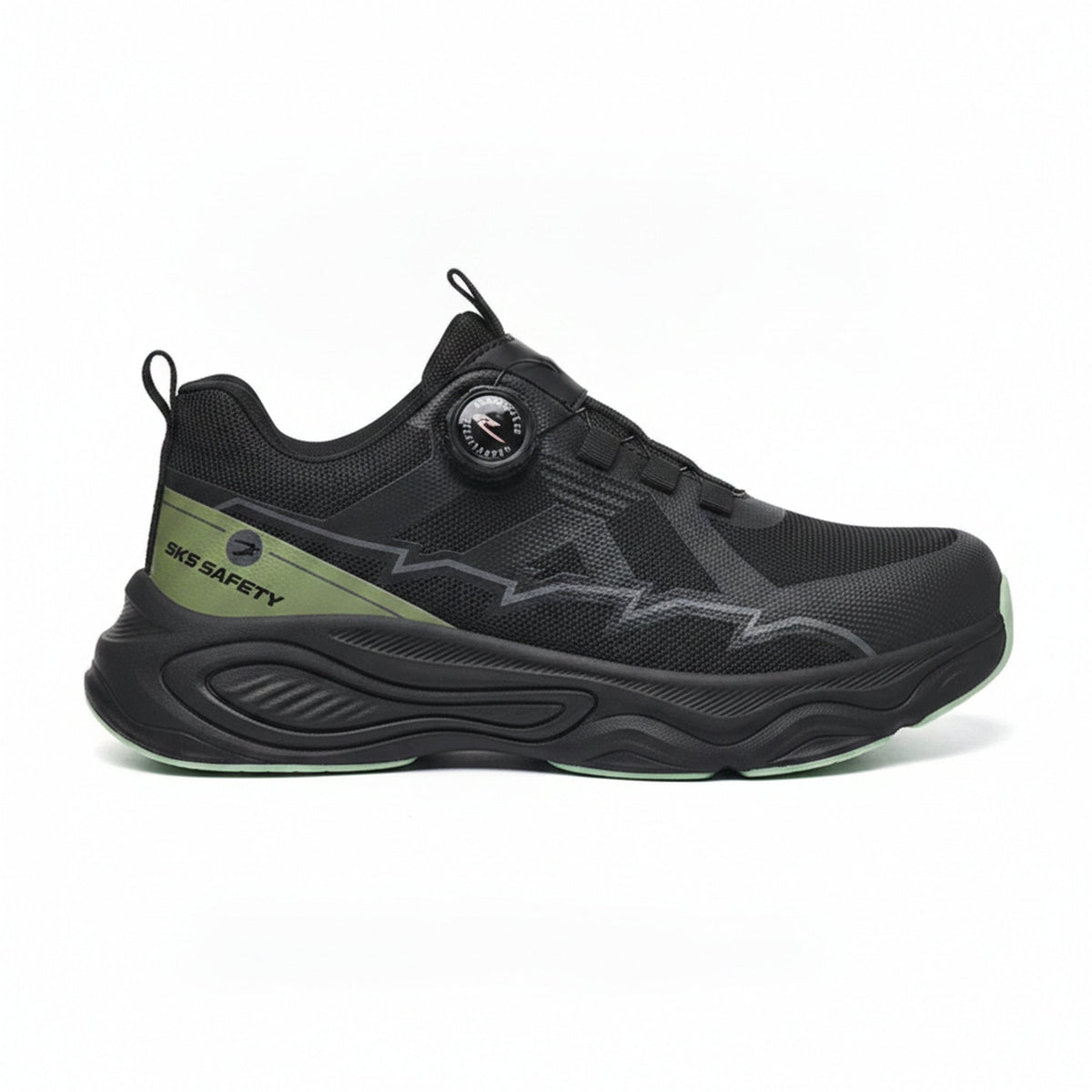 RewanPro ForcePro – buty robocze S3, czarno-zielone, widok z boku