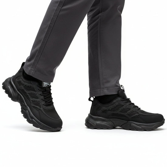 RewanPro 75Plus – damskie buty robocze S1, czarne, krok, widok z boku