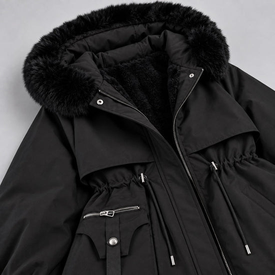 Parka z futerkiem przy kapturze na polarze – zdjęcie 6