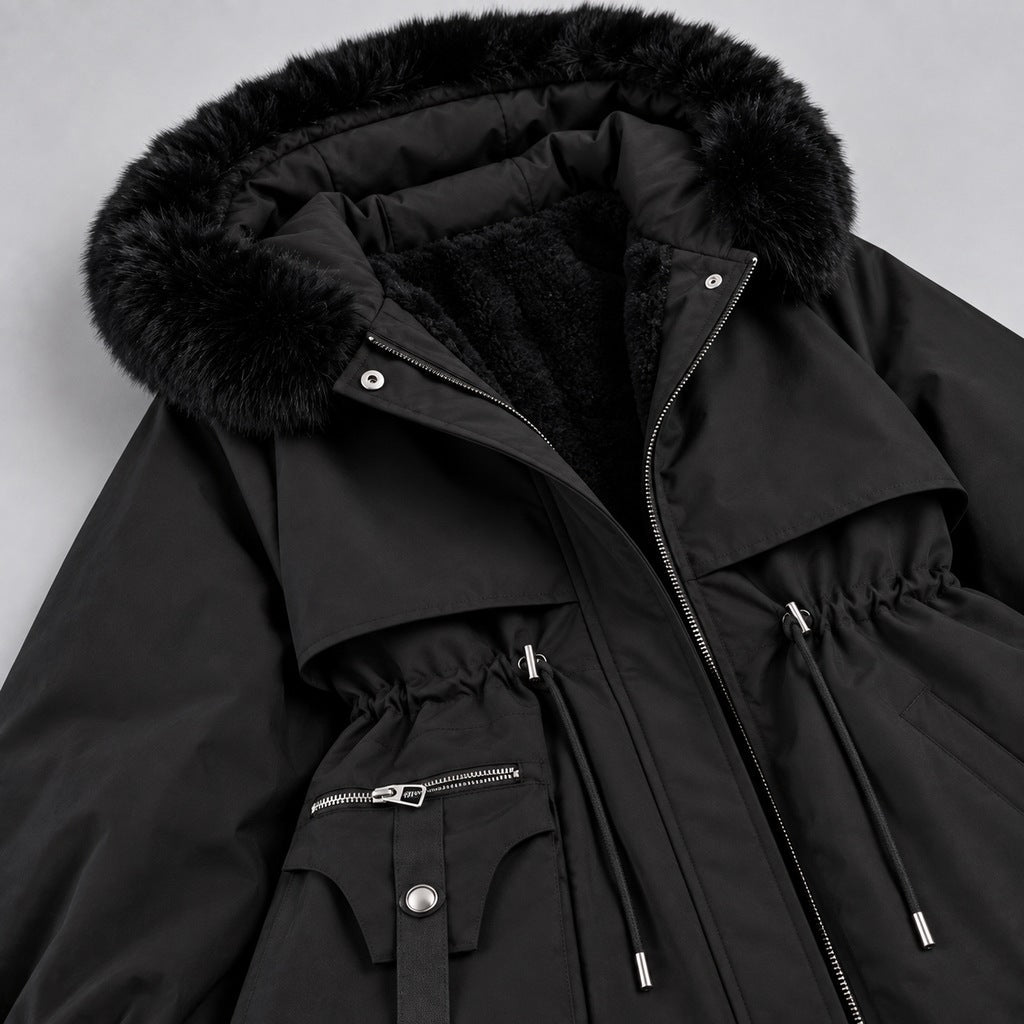 Parka z futerkiem przy kapturze na polarze – zdjęcie 6