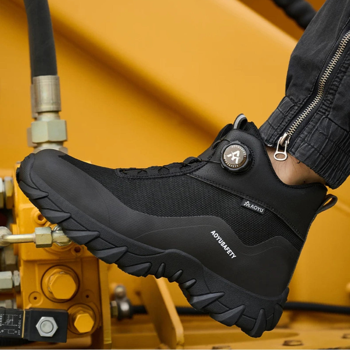 RewanPro Arot – ocieplane buty robocze S3, czarne, widok trzy czwarte
