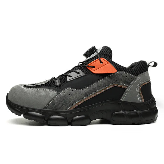 RewanPro Bär buty robocze pojedynczy but z prawej ukośnie, mix siatka-zamsz i odblaskowa pięta