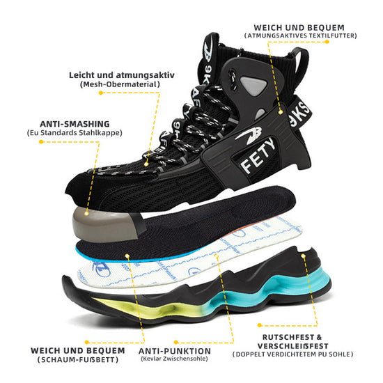 Buty robocze Camelon S1 high-top turkusowe outdoor na skałach, użycie turystyczne
