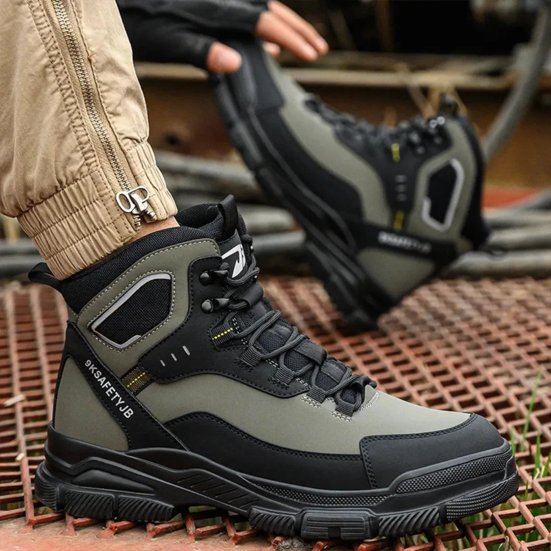 RewanPro Cutter JB S3 - buty na nogach, krok przez metalową kratkę, zastosowanie outdoor