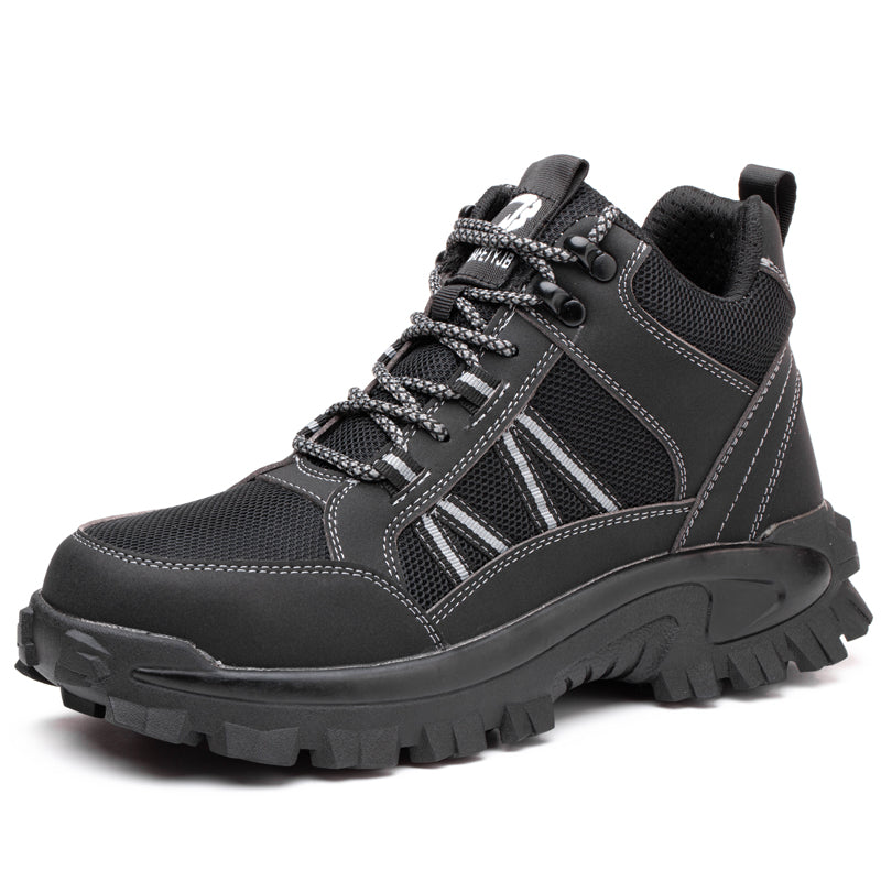 RewanPro Dominator - but roboczy S1P mid-top czarny z metalowym podnoskiem i grubą podeszwą SRC, hero z boku