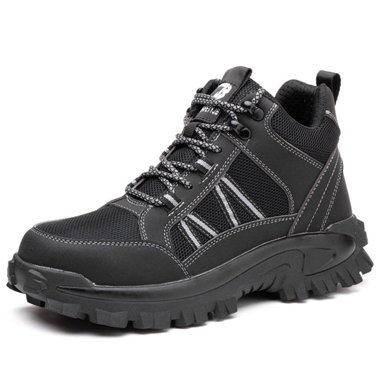 RewanPro Dominator - but roboczy S1P mid-top czarny z metalowym podnoskiem i grubą podeszwą SRC, hero z boku