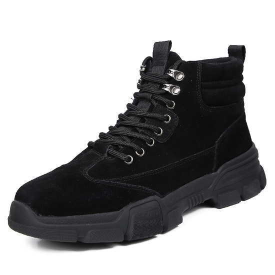RewanPro Dromos - zimowy but roboczy czarny z cholewką z zamszu i futerkiem termicznym, hero z boku