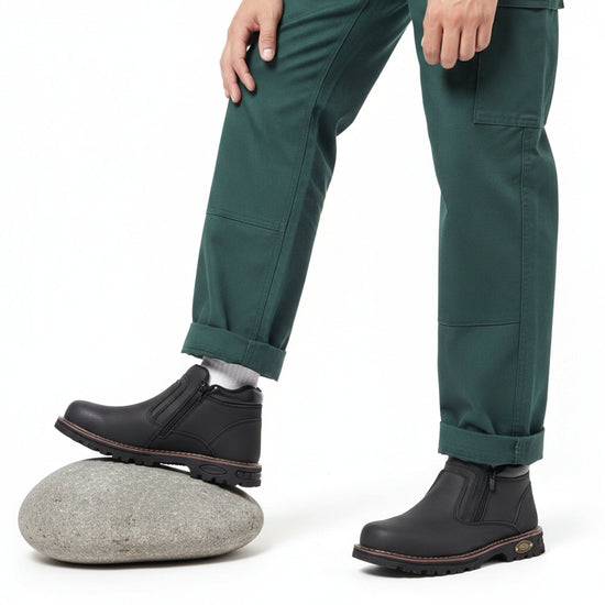 RewanPro Evo – buty robocze S3, czarne, stopa na kamieniu