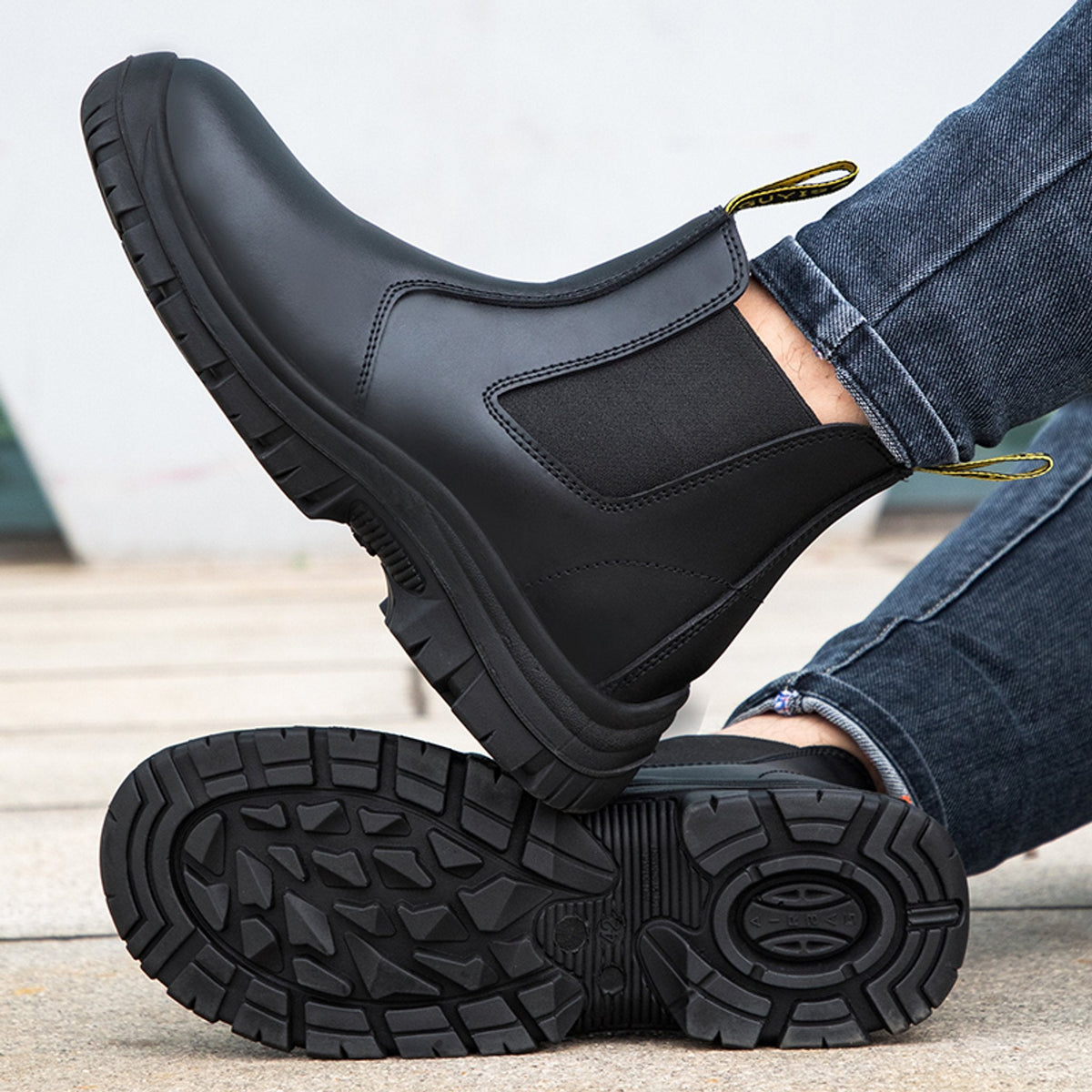 RewanPro Frex G – wsuwane buty robocze S3, czarne, widok trzy czwarte