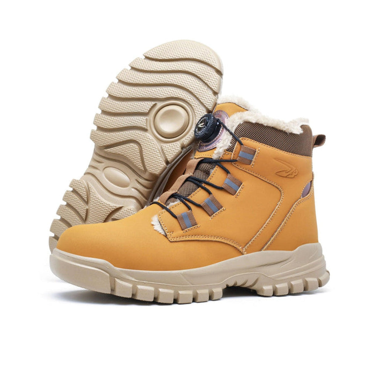 RewanPro Knob – zimowe buty robocze S3, brązowe, widok trzy czwarte