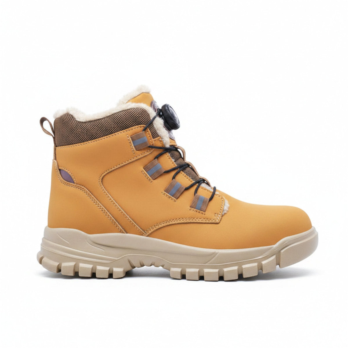 RewanPro Knob – zimowe buty robocze S3, brązowe, widok z boku