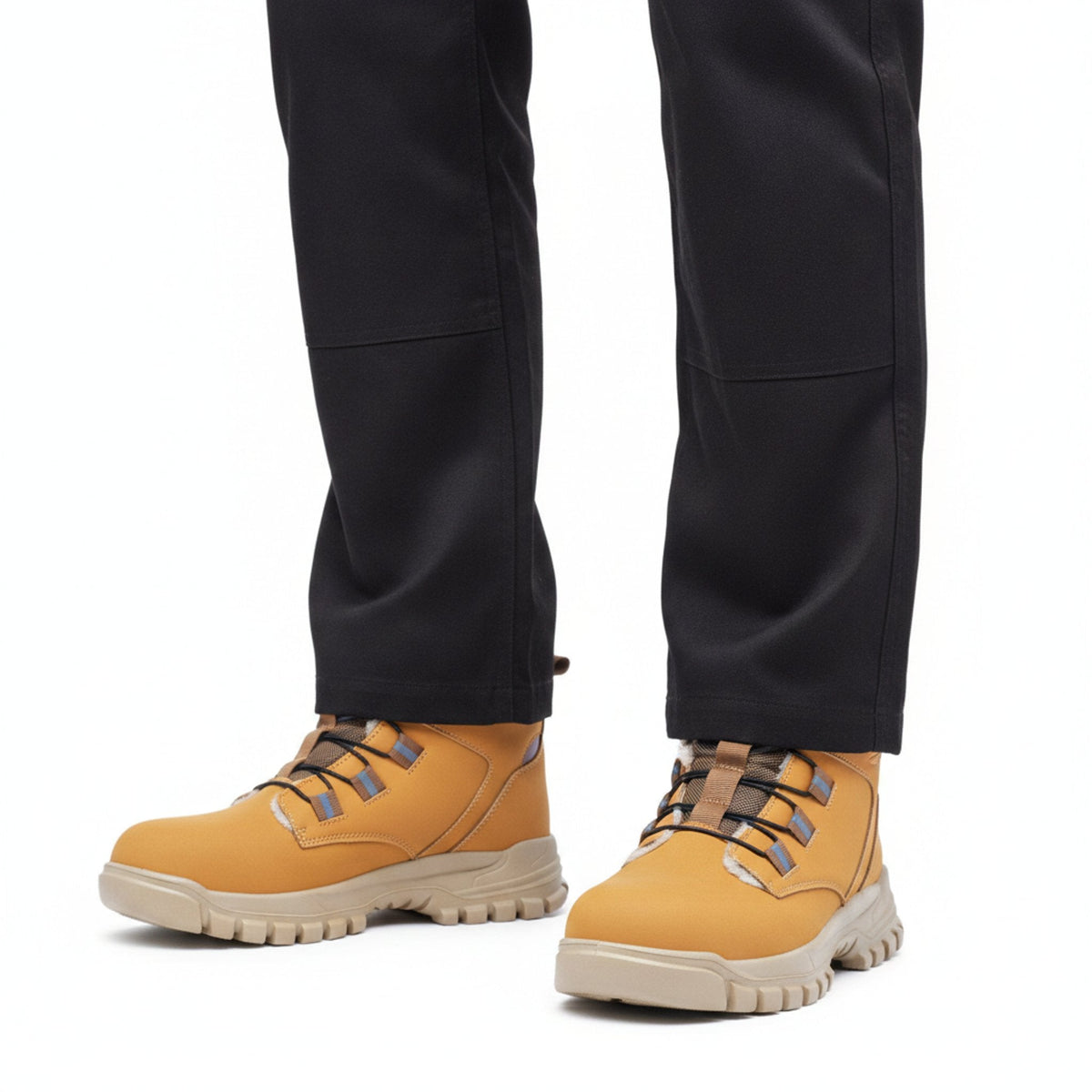 RewanPro Knob – zimowe buty robocze S3, brązowe, widok z przodu w studiu