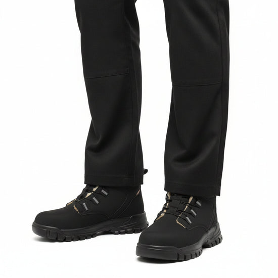 RewanPro Knob – zimowe buty robocze S3, czarne, widok z przodu w studiu