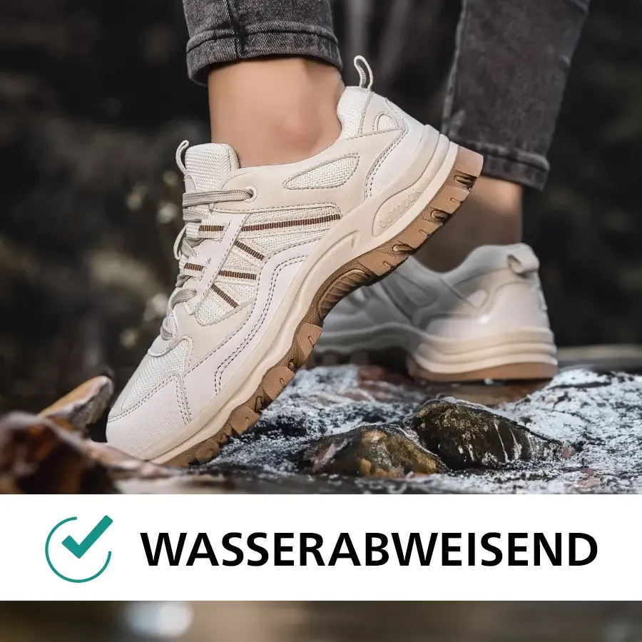 RewanPro Koala buty trekkingowe beżowe na skale — ikona wodoodporności