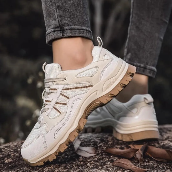 RewanPro Koala buty trekkingowe biało-beżowe, ujęcie z przodu i z boku