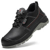 RewanPro Rider buty robocze S3 Anti-Smash czarne, czerwone szwy, stalowy podnosek – widok z boku