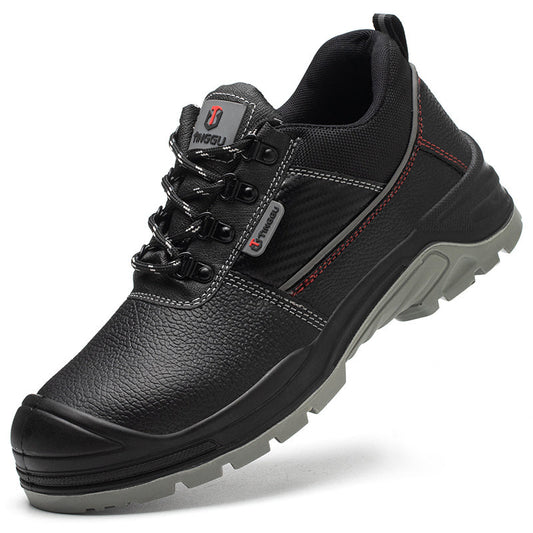 RewanPro Rider buty robocze S3 Anti-Smash czarne, czerwone szwy, stalowy podnosek – widok z boku