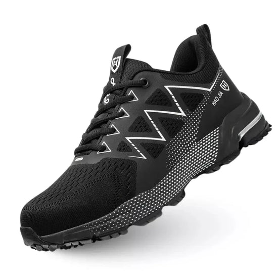RewanPro S70 buty robocze S1P, czarne, stalowy podnosek, ultralekkie – widok z boku