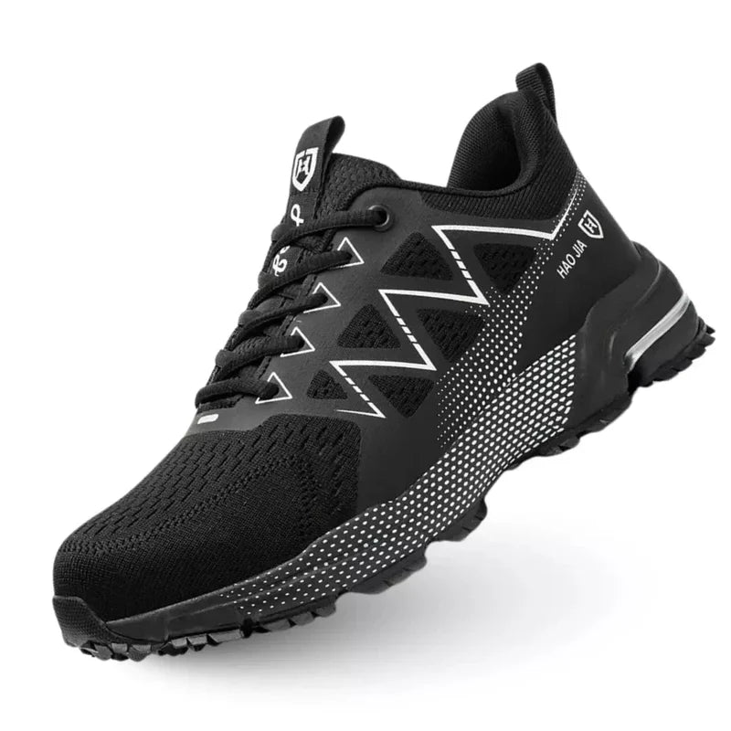RewanPro S70 buty robocze S1P, czarne, stalowy podnosek, ultralekkie – widok z boku