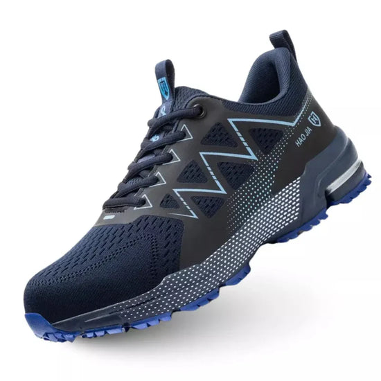 RewanPro S70 buty robocze S1P, granatowe, stalowy podnosek – widok z boku
