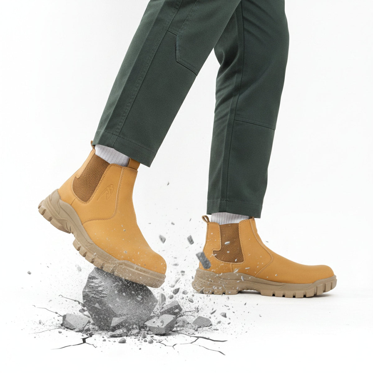RewanPro Velar – wodoodporne buty robocze S3, brązowe, rozbijany kamień