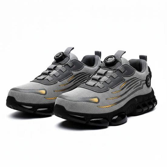 RewanPro Z90 buty robocze, widok pary, szare, ujęcie studyjne, białe tło