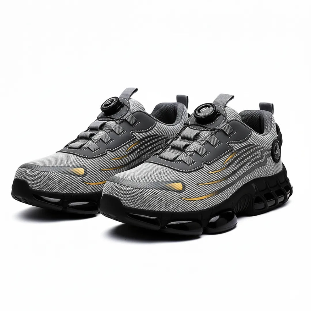 RewanPro Z90 buty robocze, widok pary, szare, ujęcie studyjne, białe tło