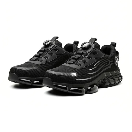 RewanPro Z90 buty robocze, ukośny widok z tyłu, czarne, detal podeszwy