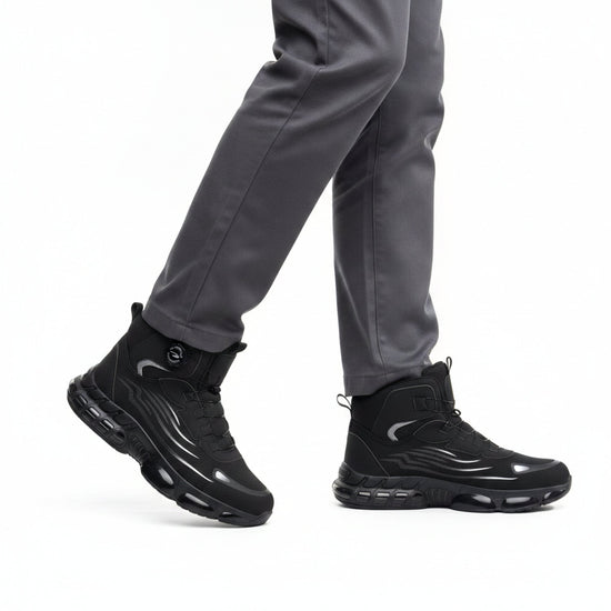 RewanPro Z91 – zimowe buty robocze S1P, czarne, krok, widok z boku