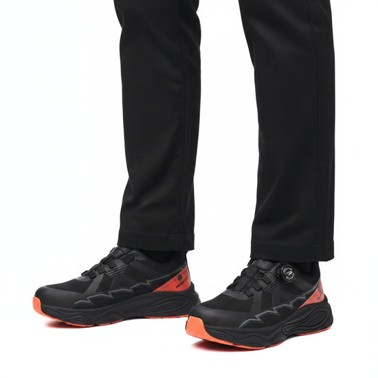 RewanPro ForcePro – buty robocze S3, czarno-pomarańczowe, widok z przodu w studiu