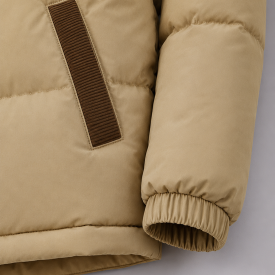 Męska kurtka puchowa colour block z kapturem – zdjęcie 6