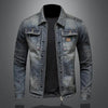Męska kurtka jeansowa trucker sprana vintage – widok z przodu