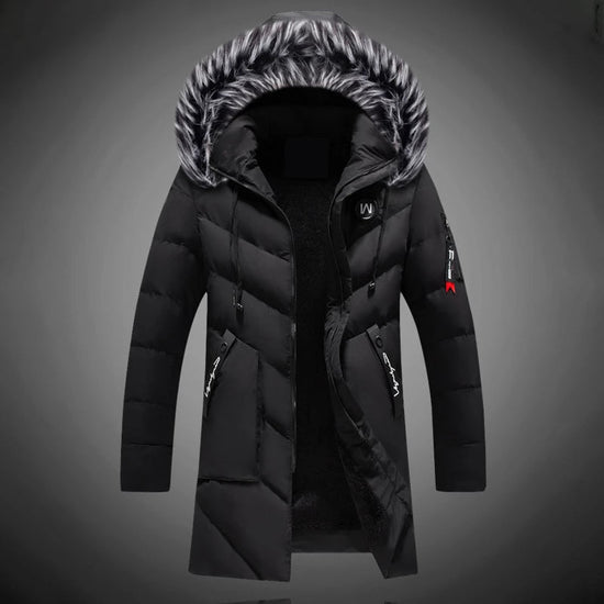 Męski elegancki długi płaszcz zimowy – zdjęcie 2