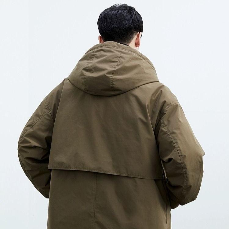 Męski płaszcz wełniany długi jednorzędowy – zdjęcie 4
